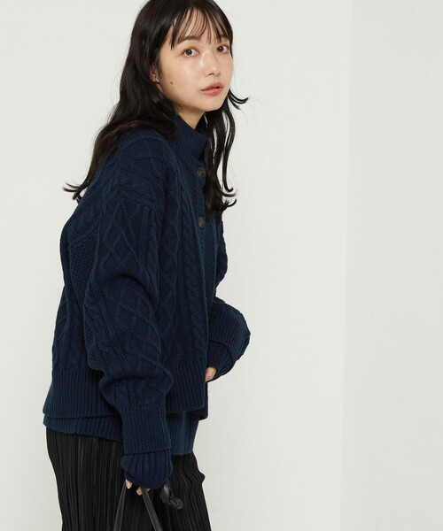 FREAK'S STORE(フリークスストア)の「3WAYニットカーデセット(ニット/セーター・レディース・ネイビー/グリーン/イエロー/オフホワイト・フリ-)」の8枚目の写真
