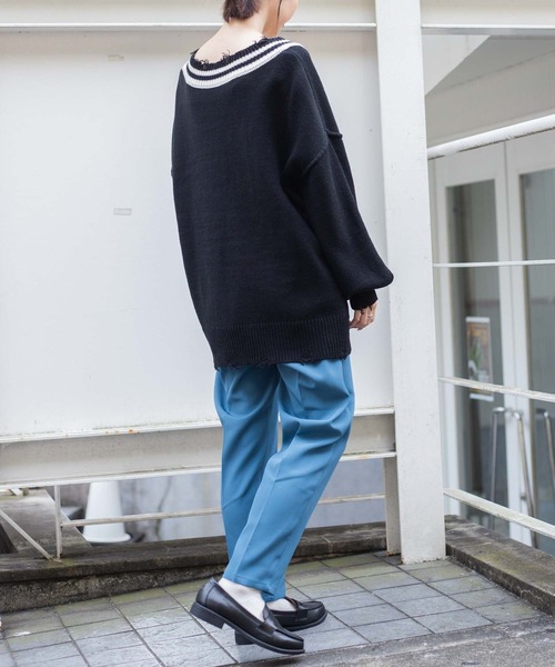 WEGO（ウィゴー）の「WEGO/センタープレステーパードパンツ（スラックス・レディース・ケリー/ブルー/レッド/ブラック/ピンク/アイボリー・SMALL/LARGE/MEDIUM）」の18枚目の写真