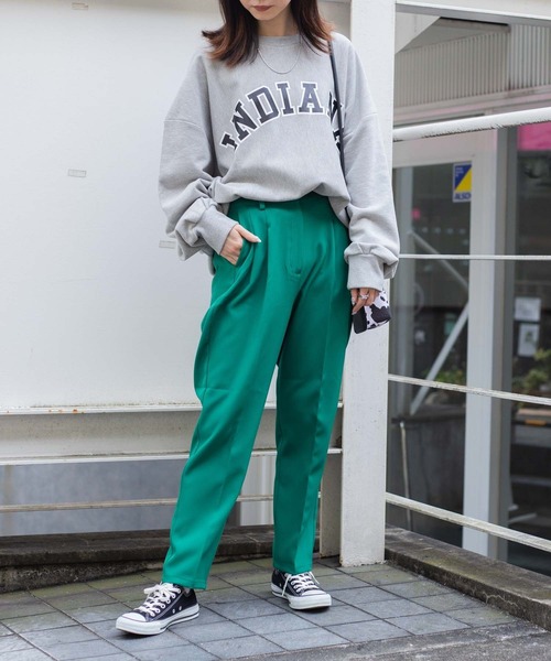 WEGO（ウィゴー）の「WEGO/センタープレステーパードパンツ（スラックス・レディース・ケリー/ブルー/レッド/ブラック/ピンク/アイボリー・SMALL/LARGE/MEDIUM）」の12枚目の写真