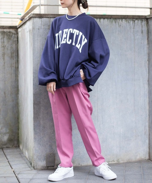 WEGO（ウィゴー）の「WEGO/センタープレステーパードパンツ（スラックス・レディース・ケリー/ブルー/レッド/ブラック/ピンク/アイボリー・SMALL/LARGE/MEDIUM）」の22枚目の写真