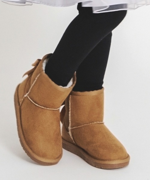 BRANSHES（ブランシェス）の「バックリボンブーツ（ブーツ・キッズ・ブラック/グレー/ピンク/キャメル・15.0cm/16.0cm/17.0cm/18.0cm/19.0cm/14.0cm）」の8枚目の写真