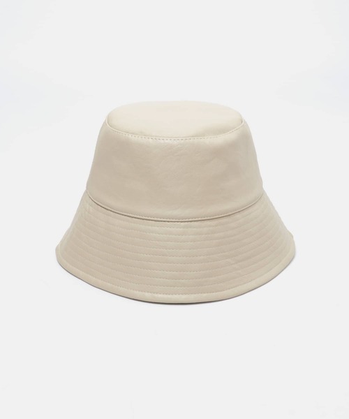 ITEMS URBANRESEARCH(アイテムズ アーバンリサーチ)の「フェイクレザー プレーンバケットハット(ハット・レディース・ベージュ/ライトグレー/ブラック・-)」の9枚目の写真