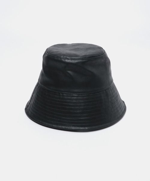 ITEMS URBANRESEARCH(アイテムズ アーバンリサーチ)の「フェイクレザー プレーンバケットハット(ハット・レディース・ベージュ/ライトグレー/ブラック・-)」の10枚目の写真