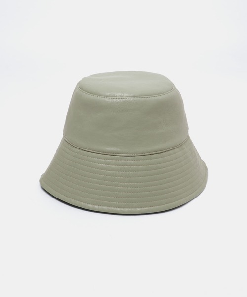 ITEMS URBANRESEARCH(アイテムズ アーバンリサーチ)の「フェイクレザー プレーンバケットハット(ハット・レディース・ベージュ/ライトグレー/ブラック・-)」の18枚目の写真