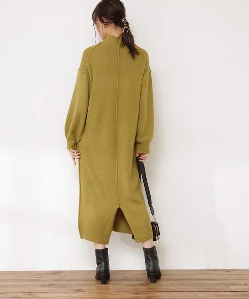 N.(N. Natural Beauty Basic)(エヌエヌナチュラルビューティーベーシック)の「◆ブークレストレッチニットワンピース(ワンピース・レディース・チャコールグレー/ライトグリーン/モカ・MEDIUM)」の14枚目の写真