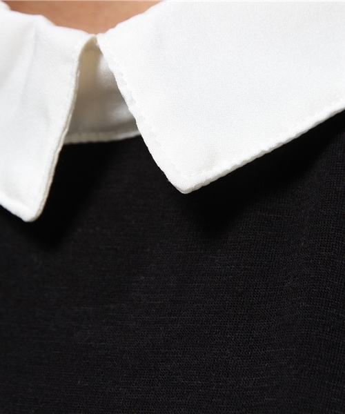 one after another NICE CLAUP(ワンアフターアナザーナイスクラップ)の「【ナイスクラップ】衿付ウォームカットソー(Tシャツ/カットソー・レディース・オフホワイト/ラベンダー/ブル-グレ-/ブラック・FREE)」の11枚目の写真