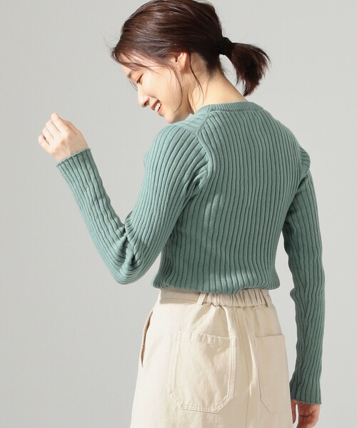 SHARE PARK（シェアパーク）の「リブクルーネックニット（ニット/セーター・レディース・ブラック系1/アイボリー系/ネイビー系/サックスブルー系・1）」の14枚目の写真