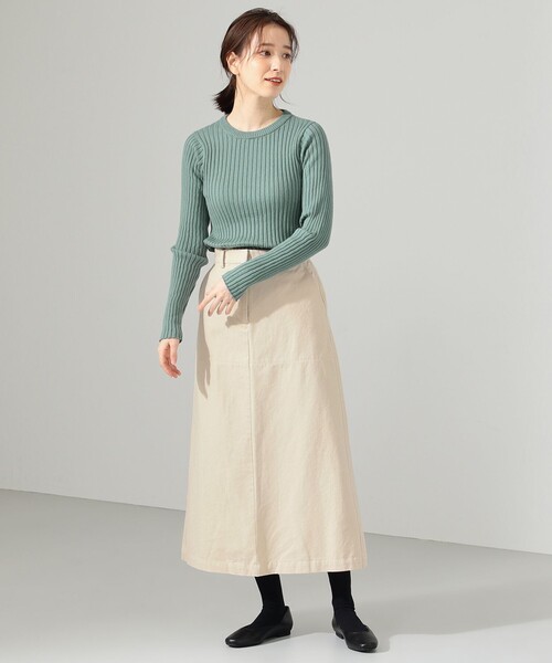 SHARE PARK（シェアパーク）の「リブクルーネックニット（ニット/セーター・レディース・ブラック系1/アイボリー系/ネイビー系/サックスブルー系・1）」の13枚目の写真