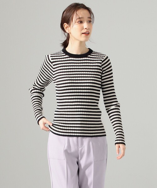 SHARE PARK（シェアパーク）の「リブクルーネックニット（ニット/セーター・レディース・ブラック系1/アイボリー系/ネイビー系/サックスブルー系・1）」の17枚目の写真