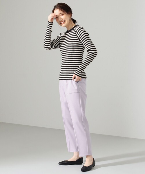 SHARE PARK（シェアパーク）の「リブクルーネックニット（ニット/セーター・レディース・ブラック系1/アイボリー系/ネイビー系/サックスブルー系・1）」の18枚目の写真