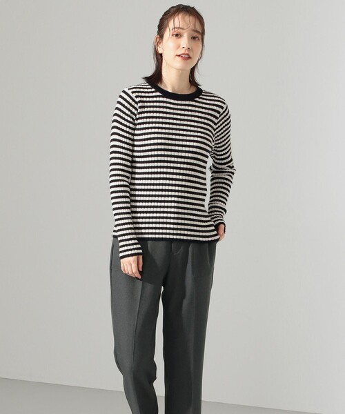 SHARE PARK（シェアパーク）の「リブクルーネックニット（ニット/セーター・レディース・ブラック系1/アイボリー系/ネイビー系/サックスブルー系・1）」の19枚目の写真