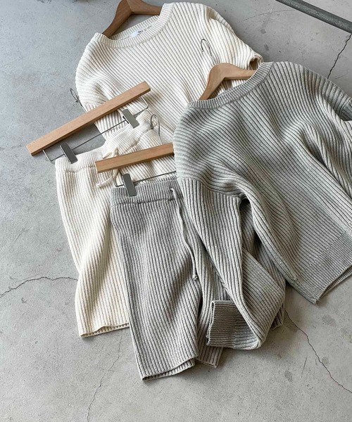 CANAL JEAN(キャナルジーン)の「El mar(エルマール) リブニットset up(セットアップ・レディース・ミント/クリーム・ONE SIZE)」の17枚目の写真