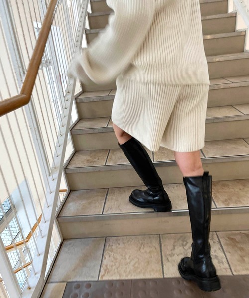 CANAL JEAN(キャナルジーン)の「El mar(エルマール) リブニットset up(セットアップ・レディース・ミント/クリーム・ONE SIZE)」の11枚目の写真