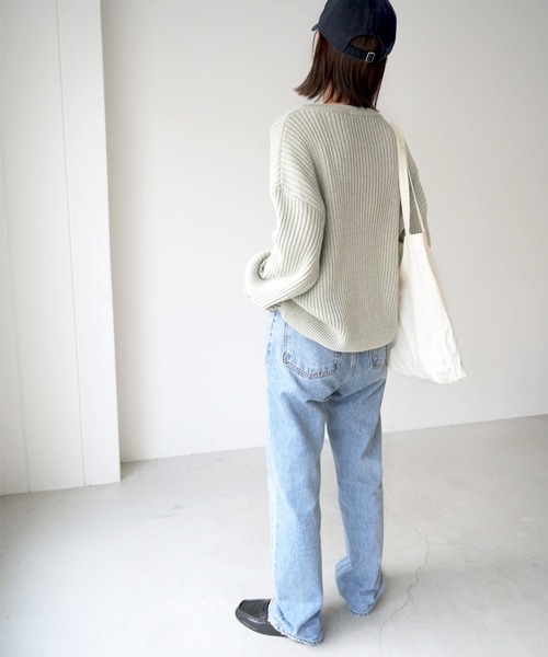 CANAL JEAN(キャナルジーン)の「El mar(エルマール) リブニットset up(セットアップ・レディース・ミント/クリーム・ONE SIZE)」の16枚目の写真