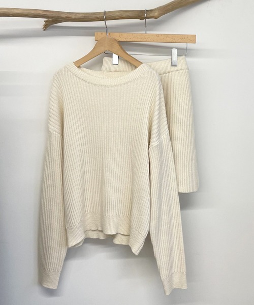 CANAL JEAN(キャナルジーン)の「El mar(エルマール) リブニットset up(セットアップ・レディース・ミント/クリーム・ONE SIZE)」の14枚目の写真