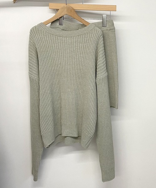 CANAL JEAN(キャナルジーン)の「El mar(エルマール) リブニットset up(セットアップ・レディース・ミント/クリーム・ONE SIZE)」の21枚目の写真