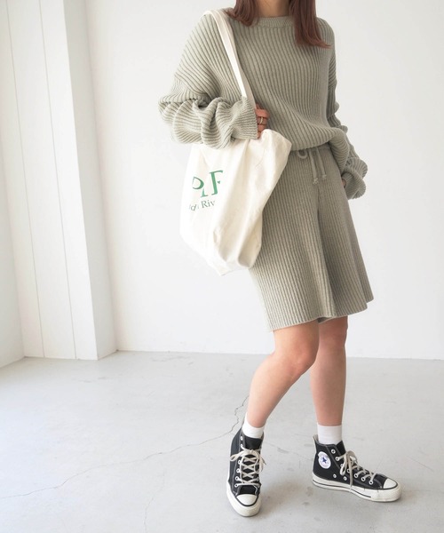 CANAL JEAN(キャナルジーン)の「El mar(エルマール) リブニットset up(セットアップ・レディース・ミント/クリーム・ONE SIZE)」の18枚目の写真