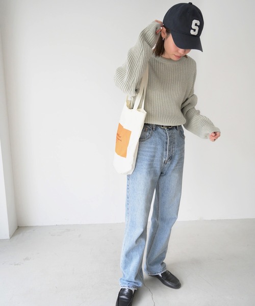 CANAL JEAN(キャナルジーン)の「El mar(エルマール) リブニットset up(セットアップ・レディース・ミント/クリーム・ONE SIZE)」の7枚目の写真