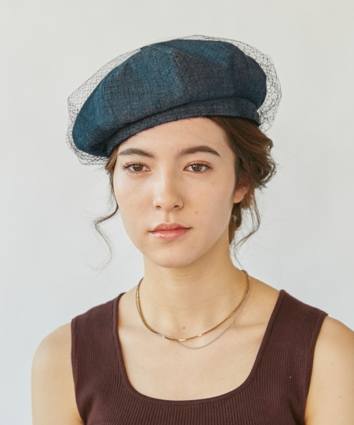 kaorinomori（カオリノモリ）の「カオリノモリ　ロイベレー（ハンチング/ベレー帽・レディース・ネイビー/ブラック・M/57.5cm）」の9枚目の写真