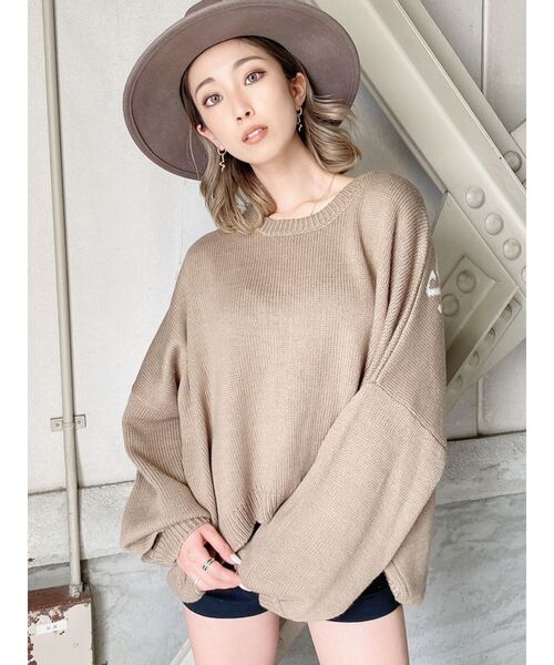 GYDA（ジェイダ）の「長袖ニット（ニット/セーター・レディース・ベージュ・FREE）」の2枚目の写真