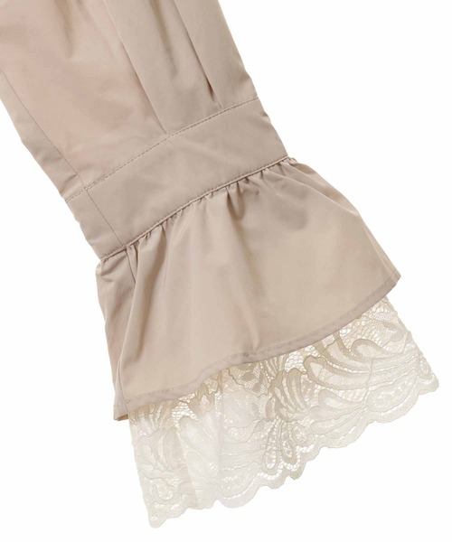 31 Sons de mode(トランテアン ソン ドゥ モード)の「袖レースロングマウンテンパーカー(マウンテンパーカー・レディース・ベージュ/クリーム・36)」の7枚目の写真