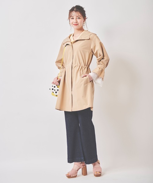 31 Sons de mode(トランテアン ソン ドゥ モード)の「袖レースロングマウンテンパーカー(マウンテンパーカー・レディース・ベージュ/クリーム・36)」の14枚目の写真