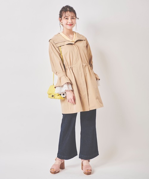 31 Sons de mode(トランテアン ソン ドゥ モード)の「袖レースロングマウンテンパーカー(マウンテンパーカー・レディース・ベージュ/クリーム・36)」の15枚目の写真