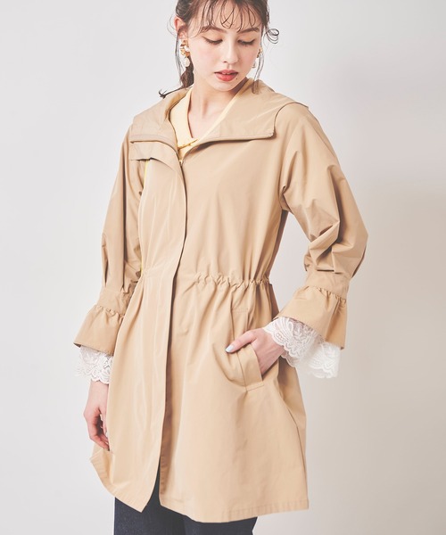 31 Sons de mode(トランテアン ソン ドゥ モード)の「袖レースロングマウンテンパーカー(マウンテンパーカー・レディース・ベージュ/クリーム・36)」の17枚目の写真