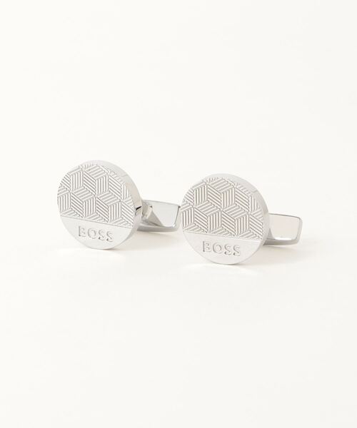 BOSS（ボス）の「BOSSロゴ＆ヘキサゴンエッチング ブラス カフリンクス（カフリンクス・メンズ・シルバー・ONESIZE）」の5枚目の写真