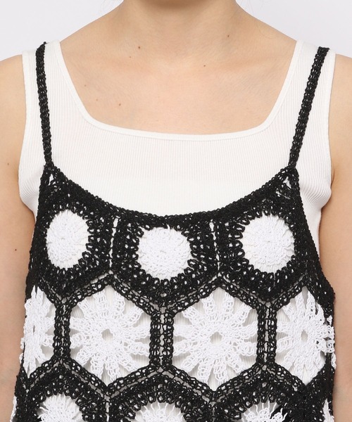 PAGEBOY（ページボーイ）の「クロシェライクキャミワンピース（ワンピース・レディース・スカイブルー/ブラック・FREE）」の11枚目の写真