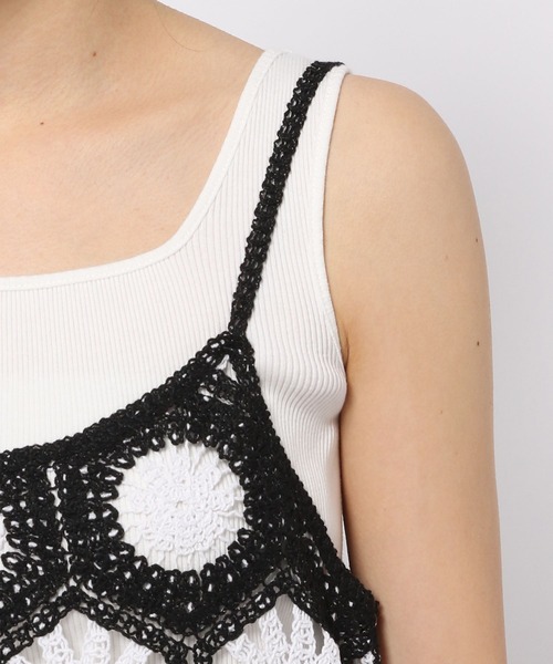 PAGEBOY（ページボーイ）の「クロシェライクキャミワンピース（ワンピース・レディース・スカイブルー/ブラック・FREE）」の12枚目の写真