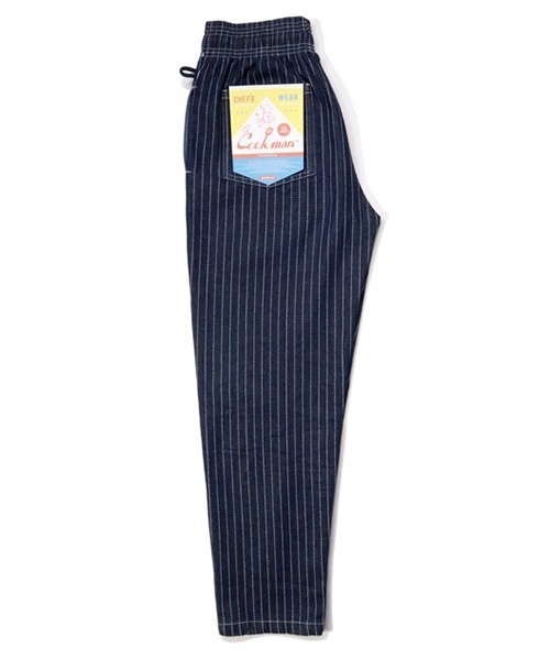 COOKMAN（クックマン）の「Cookman クックマン シェフパンツ イージーパンツ Wabash Denim Navy デニム ストライプ（デニムパンツ・メンズ・ネイビー・LARGE/MEDIUM/X-LARGE/SMALL）」の8枚目の写真