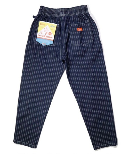 COOKMAN（クックマン）の「Cookman クックマン シェフパンツ イージーパンツ Wabash Denim Navy デニム ストライプ（デニムパンツ・メンズ・ネイビー・LARGE/MEDIUM/X-LARGE/SMALL）」の10枚目の写真
