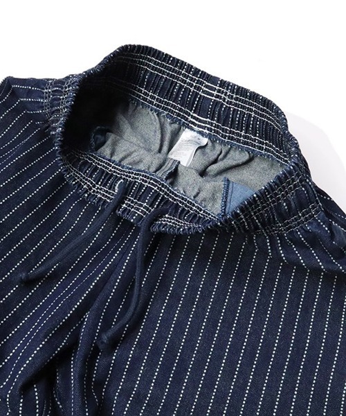 COOKMAN（クックマン）の「Cookman クックマン シェフパンツ イージーパンツ Wabash Denim Navy デニム ストライプ（デニムパンツ・メンズ・ネイビー・LARGE/MEDIUM/X-LARGE/SMALL）」の12枚目の写真