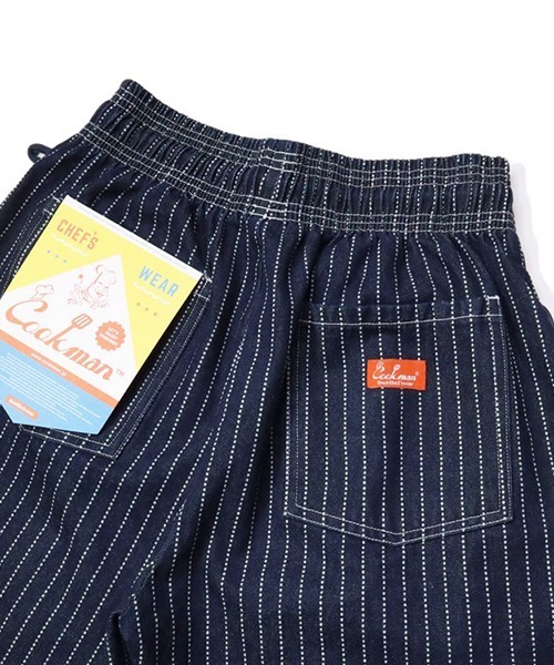COOKMAN（クックマン）の「Cookman クックマン シェフパンツ イージーパンツ Wabash Denim Navy デニム ストライプ（デニムパンツ・メンズ・ネイビー・LARGE/MEDIUM/X-LARGE/SMALL）」の13枚目の写真