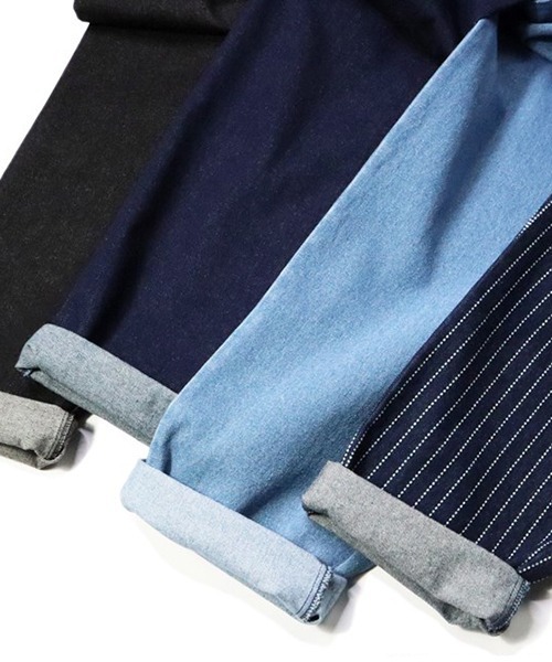 COOKMAN（クックマン）の「Cookman クックマン シェフパンツ イージーパンツ Wabash Denim Navy デニム ストライプ（デニムパンツ・メンズ・ネイビー・LARGE/MEDIUM/X-LARGE/SMALL）」の2枚目の写真