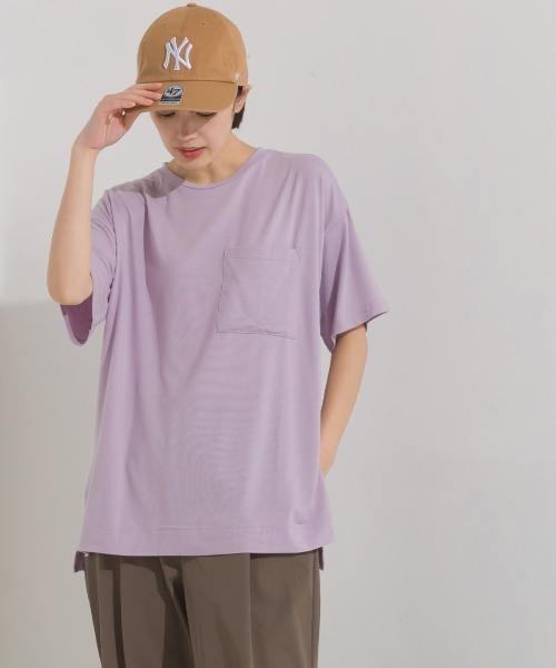 OMNES（オムネス）の「TRベア天UVカット&ドライ加工ポケット付きTシャツ（Tシャツ/カットソー・レディース・ホワイト/ブラック/ベージュ/イエロー/モカ/ラベンダー・FREE）」の6枚目の写真