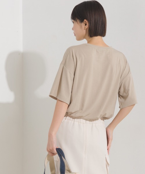 OMNES（オムネス）の「TRベア天UVカット&ドライ加工ポケット付きTシャツ（Tシャツ/カットソー・レディース・ホワイト/ブラック/ベージュ/イエロー/モカ/ラベンダー・FREE）」の9枚目の写真