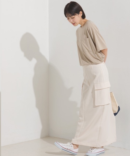 OMNES（オムネス）の「TRベア天UVカット&ドライ加工ポケット付きTシャツ（Tシャツ/カットソー・レディース・ホワイト/ブラック/ベージュ/イエロー/モカ/ラベンダー・FREE）」の10枚目の写真