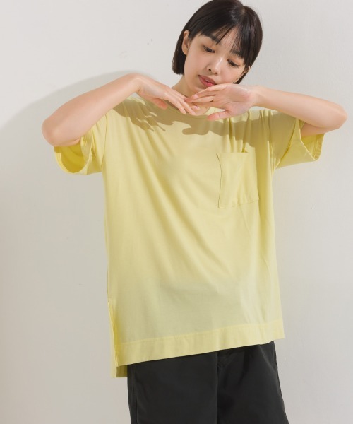 OMNES（オムネス）の「TRベア天UVカット&ドライ加工ポケット付きTシャツ（Tシャツ/カットソー・レディース・ホワイト/ブラック/ベージュ/イエロー/モカ/ラベンダー・FREE）」の12枚目の写真