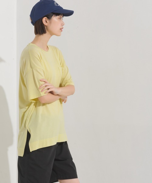 OMNES（オムネス）の「TRベア天UVカット&ドライ加工ポケット付きTシャツ（Tシャツ/カットソー・レディース・ホワイト/ブラック/ベージュ/イエロー/モカ/ラベンダー・FREE）」の13枚目の写真