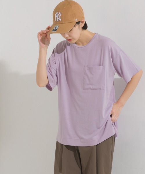 OMNES（オムネス）の「TRベア天UVカット&ドライ加工ポケット付きTシャツ（Tシャツ/カットソー・レディース・ホワイト/ブラック/ベージュ/イエロー/モカ/ラベンダー・FREE）」の17枚目の写真