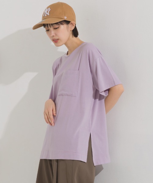 OMNES（オムネス）の「TRベア天UVカット&ドライ加工ポケット付きTシャツ（Tシャツ/カットソー・レディース・ホワイト/ブラック/ベージュ/イエロー/モカ/ラベンダー・FREE）」の18枚目の写真