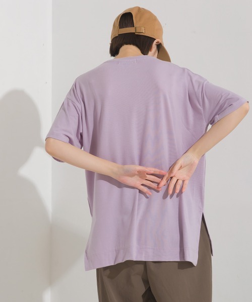 OMNES（オムネス）の「TRベア天UVカット&ドライ加工ポケット付きTシャツ（Tシャツ/カットソー・レディース・ホワイト/ブラック/ベージュ/イエロー/モカ/ラベンダー・FREE）」の19枚目の写真