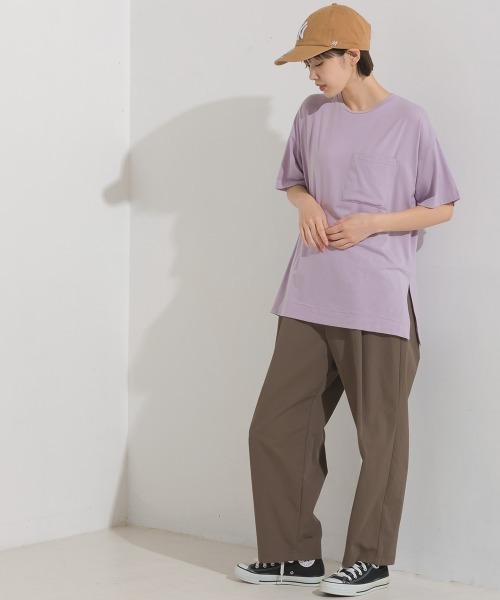 OMNES（オムネス）の「TRベア天UVカット&ドライ加工ポケット付きTシャツ（Tシャツ/カットソー・レディース・ホワイト/ブラック/ベージュ/イエロー/モカ/ラベンダー・FREE）」の20枚目の写真