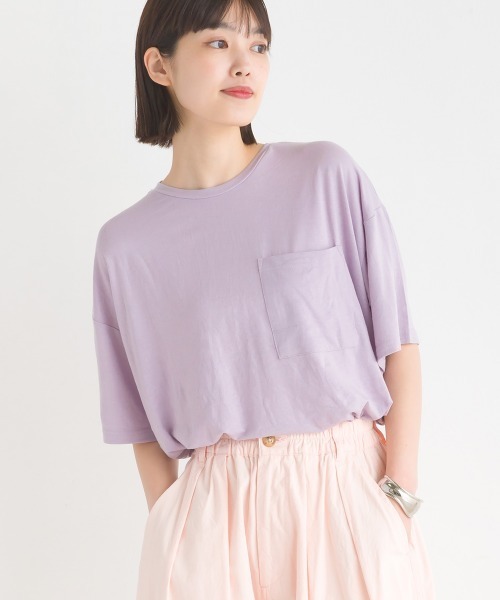 OMNES（オムネス）の「TRベア天UVカット&ドライ加工ポケット付きTシャツ（Tシャツ/カットソー・レディース・ホワイト/ブラック/ベージュ/イエロー/モカ/ラベンダー・FREE）」の22枚目の写真