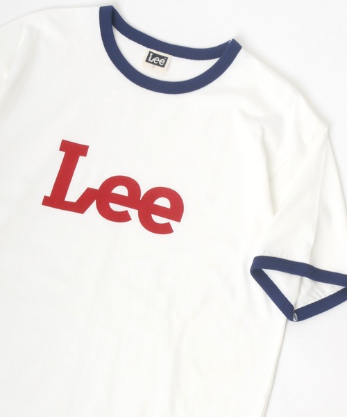 Lee（リー）の「Lee/リー RINGER TEE/ロゴ リンガー Tシャツ（Tシャツ/カットソー・メンズ・ホワイト/ライトグレー/ベージュ・M/L/XL）」の2枚目の写真