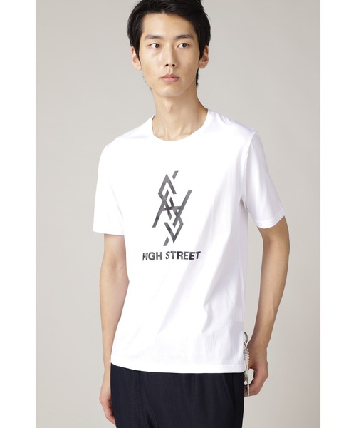 HIGH STREET(ハイストリート)の「HIGH STREET∴ハイストリートアイコン半袖Tシャツ(Tシャツ/カットソー・メンズ・ブラック/アイボリー・LL/L/M)」の2枚目の写真