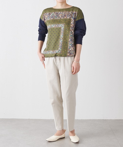 BEARDSLEY（ビアズリー）の「フロントスカーフ柄ニット（ニット/セーター・レディース・アイボリー/カーキ・FREE）」の22枚目の写真