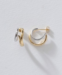 NOIR DE POUPEE（ノワールドプーペ）の「silver925 メルティング ダブルピアス (ニッケルフリー)（ピアス（両耳用）・レディース）」